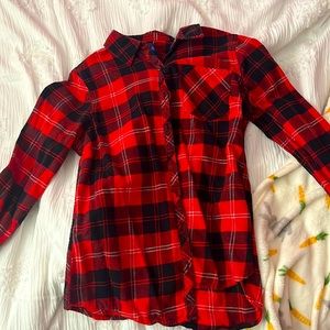 red long sleeve flannel